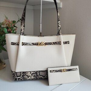 Michael Kors Reed belted tote and wallet set